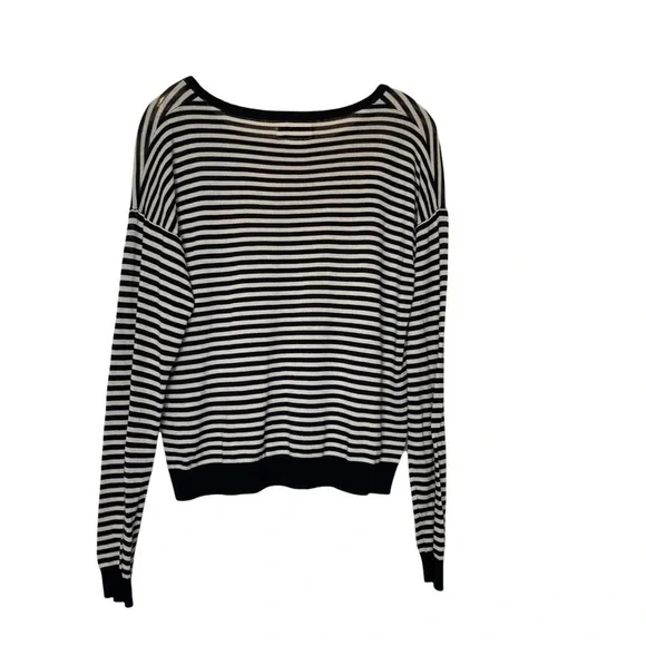 Numph‎ Anthropologie Black & White Striped Julienne Sweater - Picture 3 of 9